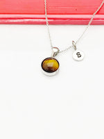 Tiger Eye Necklace, Natural Gemstone Jewelry N3586