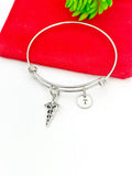 Silver Caduceus Charm Bracelet Christmas Gifts,