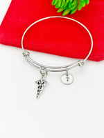 Silver Caduceus Charm Bracelet Christmas Gifts,