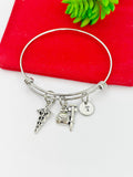 Best Christmas Gifts for Doctor Nurse, Silver Caduceus Medical Syringe Charm Bracelet N759A