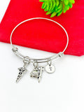 Best Christmas Gifts for Doctor Nurse, Silver Caduceus Medical Syringe Charm Bracelet N759A