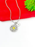Silver Daisy Charm Necklace