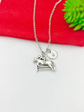 Silver Horse Back Rider Charm Necklace Christmas Equestrian Gifts, N1791A