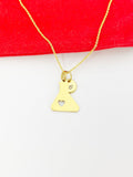 Gold Beaker Charm Necklace Christmas Gifts for Researcher, N4186