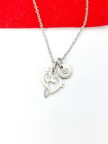 Silver Bass Clef Music Note Charm Necklace Christmas Gifts, N1764A