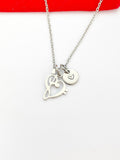 Silver Bass Clef Music Note Charm Necklace Christmas Gifts, N1764A