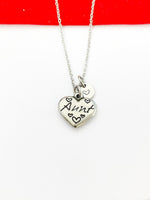Silver Aunt Charm Necklace Christmas Gifts, N3632