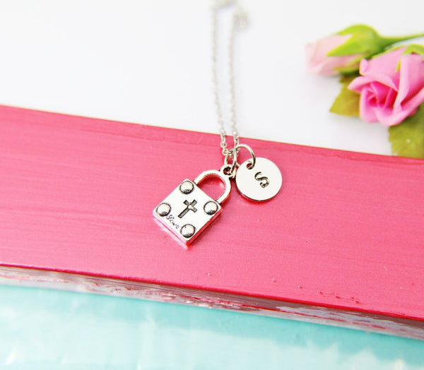 Silver Key Lock Charm Necklace Christmas Gifts, N5020