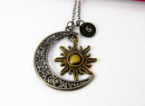 Black Moon and Sun Charm Necklace Christmas Gifts, N2090C