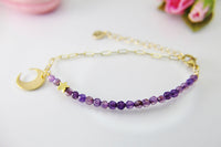 Gold Natural Agate Bracelet Gemstone Jewelry, Best Seller Christmas Gifts, N1442