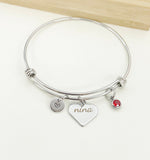 Christmas Gifts for Nina Grandma Grandmother, Stainless Steel Nina Bracelet D003