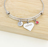 Christmas Gifts for Nina Grandma Grandmother, Stainless Steel Nina Bracelet D003