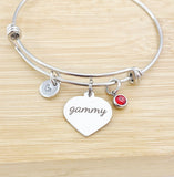 Best Christmas Gifts for Gammy Grandmother, Stainless Steel Heart Gammy Bracelet D007
