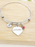 Best Christmas Gifts for Godmother, Stainless Steel Heart Godmother Bracelet D008