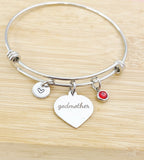 Best Christmas Gifts for Godmother, Stainless Steel Heart Godmother Bracelet D008