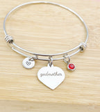 Best Christmas Gifts for Godmother, Stainless Steel Heart Godmother Bracelet D008