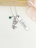 Silver Cheerleader Dance Necklace Best Seller Christmas Gifts for Cheerleader, School Sport Team Cheer Gifts, D013