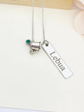 Silver Cheerleader Megaphone Necklace Christmas Gifts for Cheerleader, School Sport Team Cheer Gifts, D014