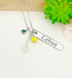 Silver Tennis Necklace Christmas Gifts for Tennis Player, School Sport Team Gifts, Tennis Racket Ball, D015