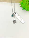 Silver Badminton Necklace Best Christmas Gifts for Badminton Player, School Sport Team Gifts, Battledore, D016