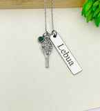 Silver Tennis Necklace, Best Seller Christmas Gifts for Tennis Player, School Sport Team Gifts, Tennis Racket Ball, D020