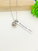 Silver Soccer Necklace Best Seller Christmas Gifts for Soccer Team, School Sport Team Gifts, Ball, D022