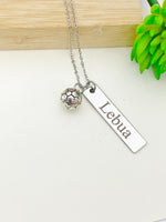 Silver Soccer Necklace Best Seller Christmas Gifts for Soccer Team, School Sport Team Gifts, Ball, D023