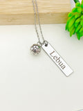 Silver Soccer Necklace Best Seller Christmas Gifts for Soccer Team, School Sport Team Gifts, Ball, D023