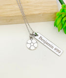 Silver Soccer Necklace Best Seller Christmas Gifts for Soccer Team, School Sport Team Gifts, Ball, D024