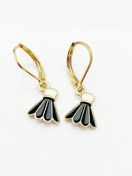 Gold Badminton Birdie Charm Earrings, N3285B
