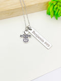 Silver I Heart Soccer Necklace Christmas Gifts for Soccer Team, School Sport Team Gifts, Ball, D028
