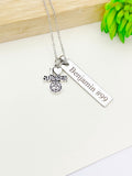 Silver I Heart Soccer Necklace Christmas Gifts for Soccer Team, School Sport Team Gifts, Ball, D028
