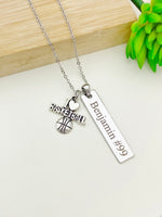 Silver I Heart Basketball Necklace Christmas Gifts for Basketball Team, School Sport Team Gifts, D029