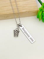Silver Basketball Hoop Necklace Christmas Gifts for Basketball Team, School Sport Team Gifts, D031