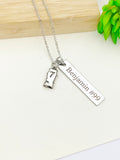 Silver Basketball Jersey Necklace Christmas Gifts for Basketball Team, School Sport Team Gifts, D033