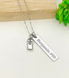 Silver Basketball Jersey Necklace Christmas Gifts for Basketball Team, School Sport Team Gifts, D033