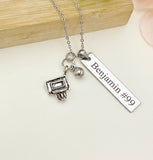 Silver Basketball Hoop Ball Necklace Name, Best Christmas Gifts for Basketball Team, School Sport Team Gifts, D034