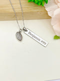 Engraved Rugby Necklace, Personalized Name Tag, Sports Team Gift, D035