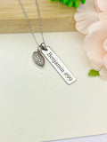 Engraved Rugby Necklace, Personalized Name Tag, Sports Team Gift, D035