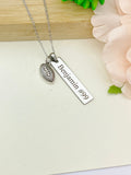 Silver Rugby Necklace Name, Best Seller Christmas Gifts for Rugby Team, School Sport Team Gifts, D035