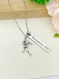 Silver Football Player Charm Necklace Name, Best Christmas Gifts for Football Team, School Sport Team Gifts, D037