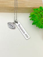 Silver Football Charm Necklace Christmas Gifts for Football Team, School Sport Team Gifts, D038