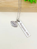 Silver Football Charm Necklace Christmas Gifts for Football Team, School Sport Team Gifts, D038