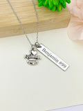 Silver I Heart Football Charm Necklace Christmas Gifts for Football Team, School Sport Team Gifts, D039