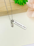 Silver Football Charm Necklace Christmas Gifts for Football Fan, School Sport Team Gifts, D040
