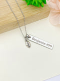 Silver Football Charm Necklace Christmas Gifts for Football Fan, School Sport Team Gifts, D040