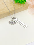 Silver I Heart Football Charm Necklace Name, Best Seller Christmas Gifts for Football Fan, School Sport Team Gifts, D041