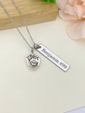 Silver Baseball Gloves Charm Necklace Name, Best Seller Christmas Gifts for Baseball Team, School Sport Team Gifts, D045
