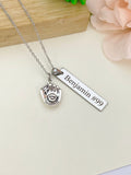 Silver Baseball Gloves Charm Necklace Name, Best Seller Christmas Gifts for Baseball Team, School Sport Team Gifts, D045