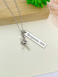 Silver Baseball Plyer Necklace Christmas Gifts for Baseball Team, Coach School Sport Team Gifts, D051